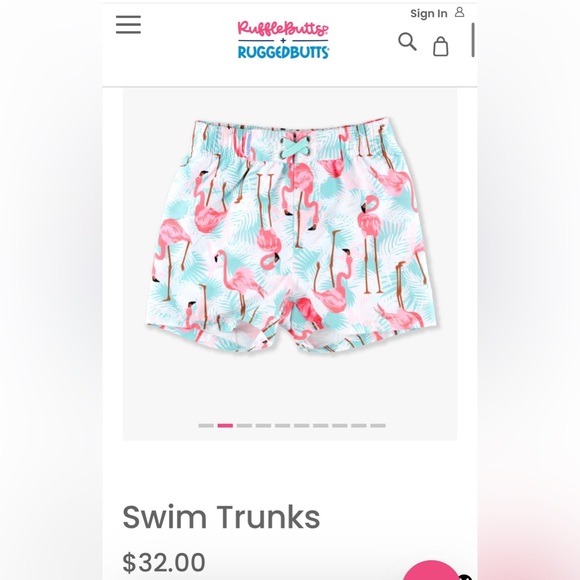 Toddler boys Ruggedbutts swim trunks. Flamingo pattern. Size 18-24 month. - Picture 1 of 4